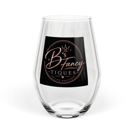 Stemless Wine Glass - 'B's Fancy Tiques' Logo 11.75oz